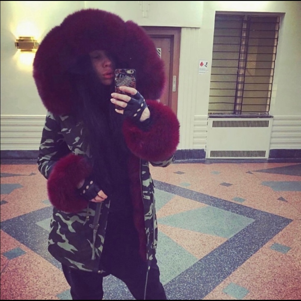 Real fur parka
